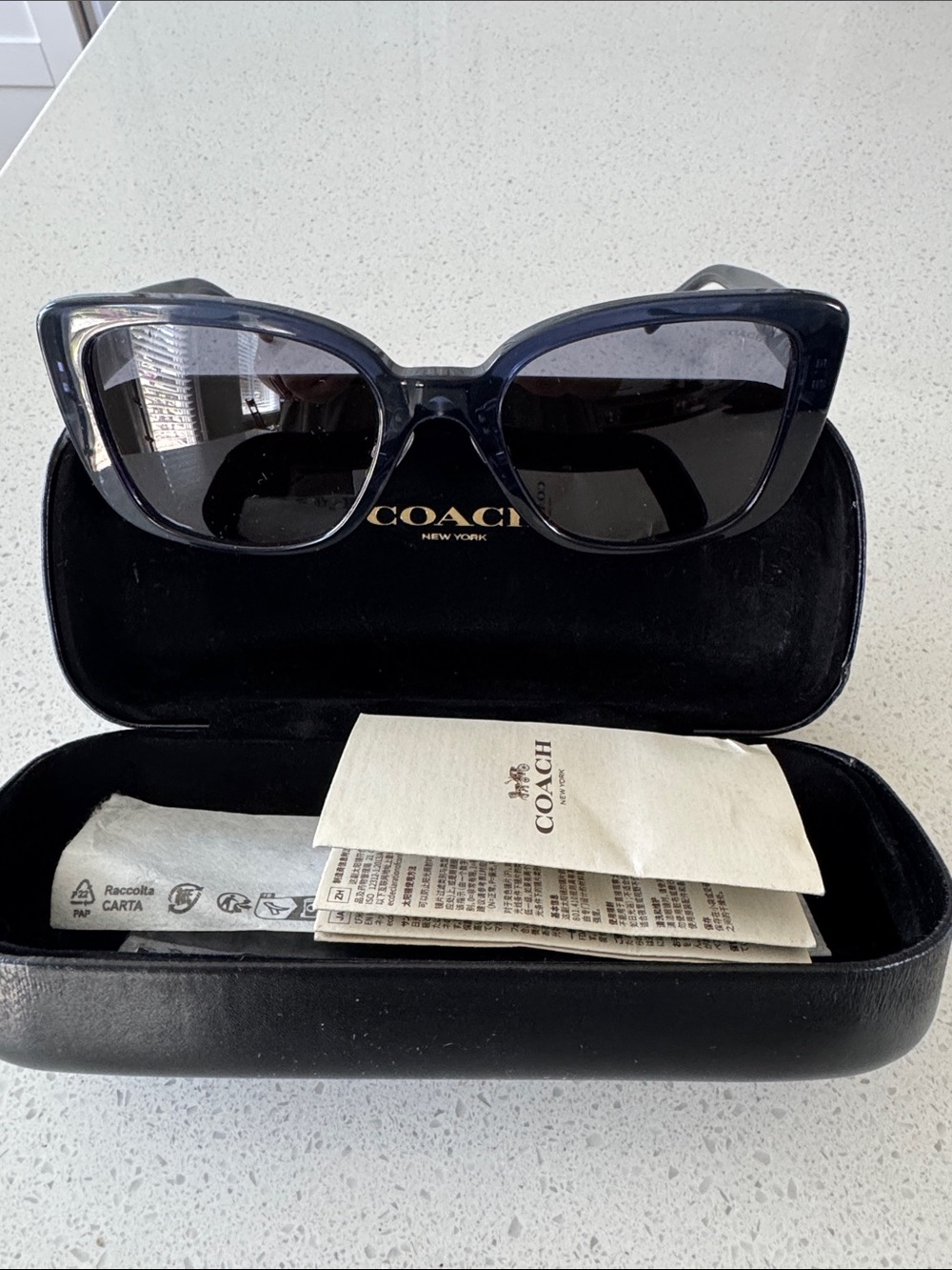 Coach Blue butterfly style Sunglasses with Dark Lenses style HC8352